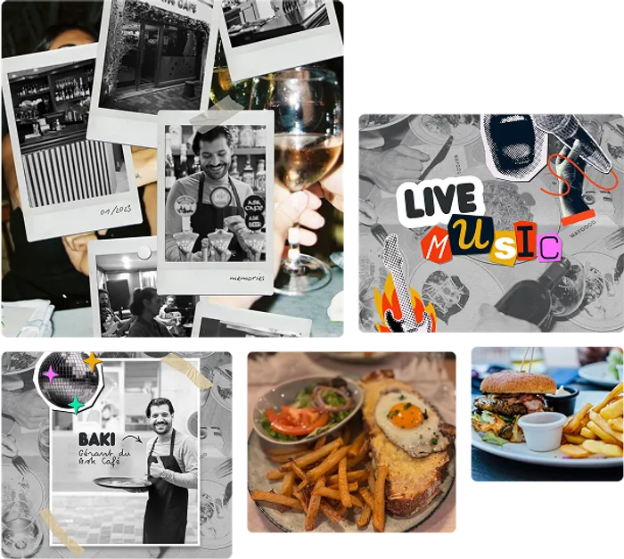 Collage de photos de l'ASK Café
